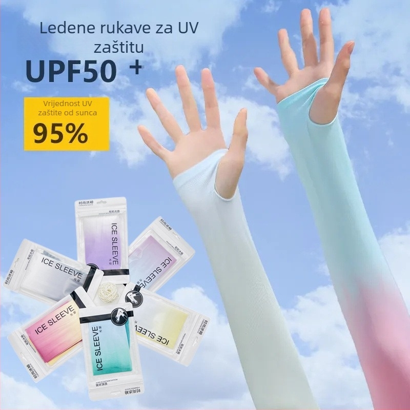 Unisex rukave od gradientnog Ice Silk za zaštitu od sunca i UV, hlađenje za vožnju i biciklizam