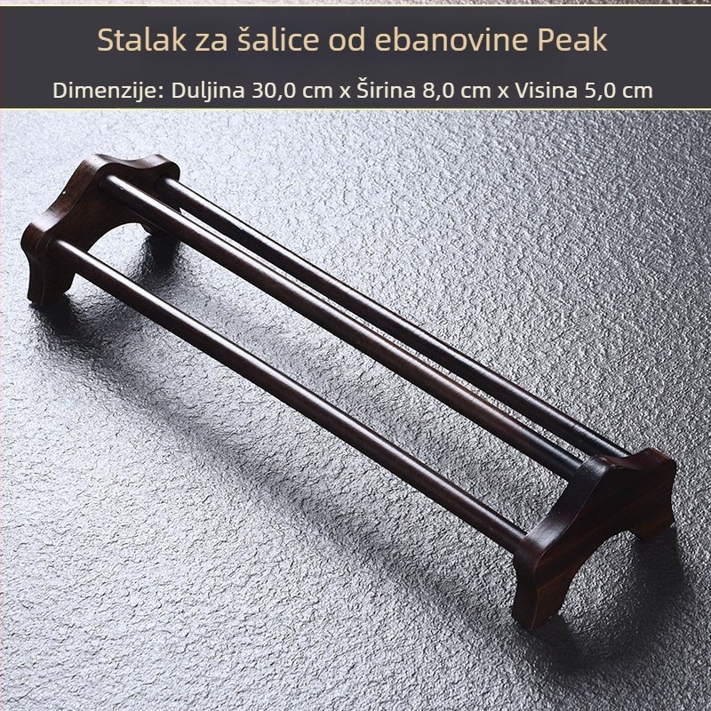 Stalak od masivnog drveta za čajne šalice sa odvodnim pladnjem za čajnu ceremoniju, dodatna oprema čaja