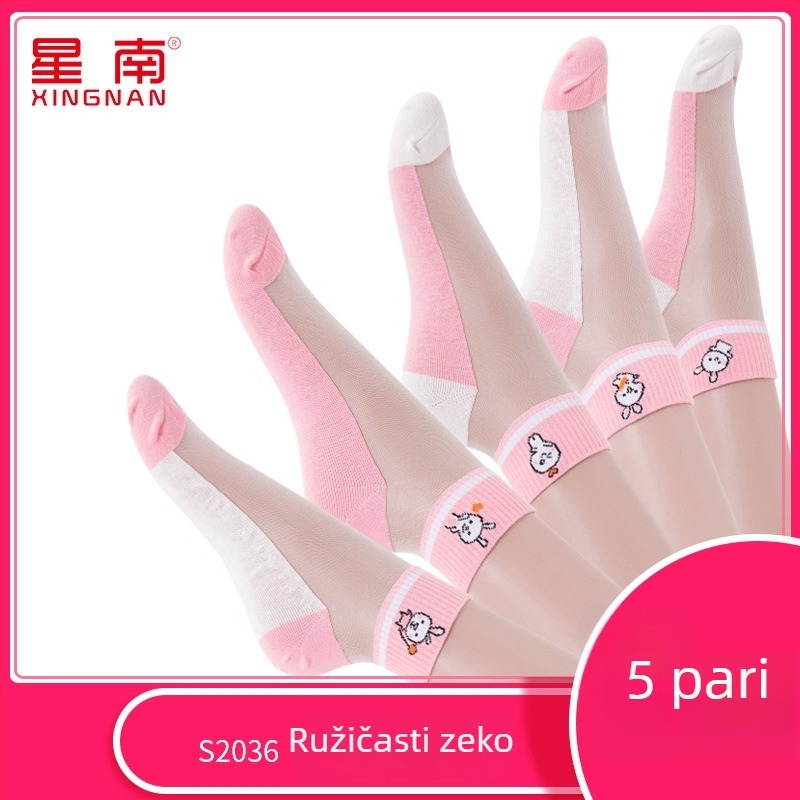 Čarape od ice silk za ljeto, tanke, otporne na zapetljavanje, s pamukom u podstavom, upijaju znoj, kratka duljina, tekstni uzorak
