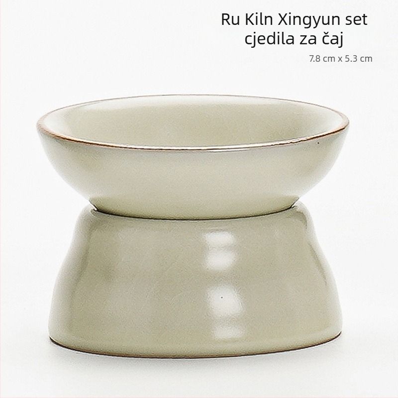 Ruyao Kung Fu keramički čajni set: lonac za čaj s poklopcem, šalice i pladanj, glazura s pukotinama poput leda, elegantan kućni stil