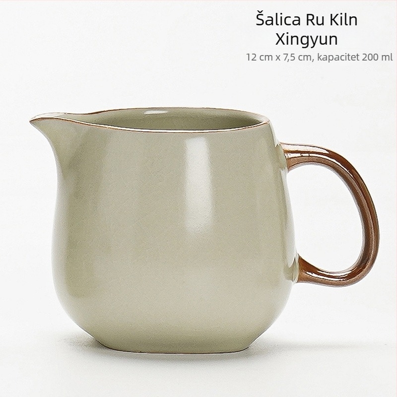 Ruyao Kung Fu keramički čajni set: lonac za čaj s poklopcem, šalice i pladanj, glazura s pukotinama poput leda, elegantan kućni stil