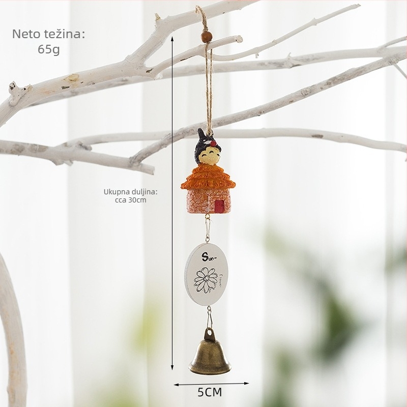 Zavjesni zvončić u japanskom stilu, mali bakreni zvončić, kreativna vanjska dekoracija sa zvukom, DIY zvončić