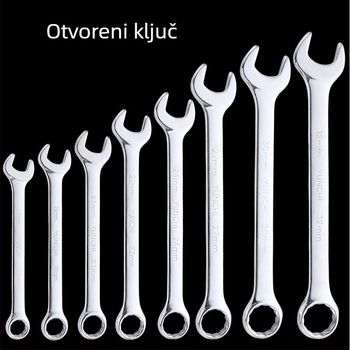 Dvostruki ključ s dvostrukom glavom, ručni ključ, 13 mm, kombinirani ključ s otvorenim krajem, ogledni završetak, čelik 45#