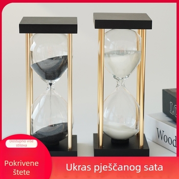 Retro pješčani sat za stol, 30-minutni stakleni ukras za ured, minimalistički dizajn visoke kvalitete