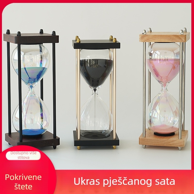 Retro pješčani sat za stol, 30-minutni stakleni ukras za ured, minimalistički dizajn visoke kvalitete