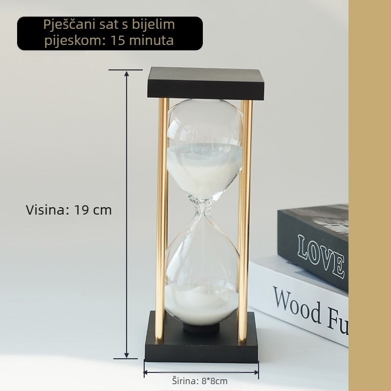 Retro pješčani sat za stol, 30-minutni stakleni ukras za ured, minimalistički dizajn visoke kvalitete