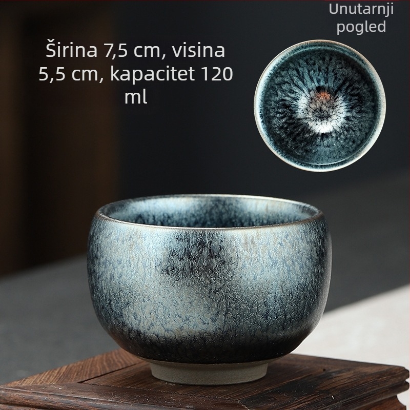 Jianzhan šalica za čaj sa dizajnom Sto cvjetova, porcelanska, velika veličina