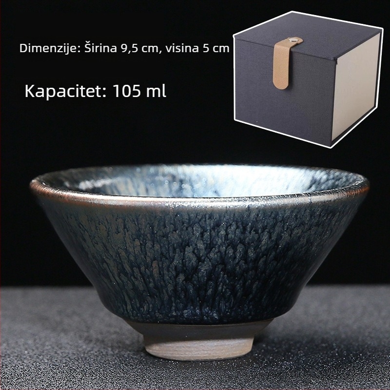 Jianzhan šalica za čaj sa dizajnom Sto cvjetova, porcelanska, velika veličina