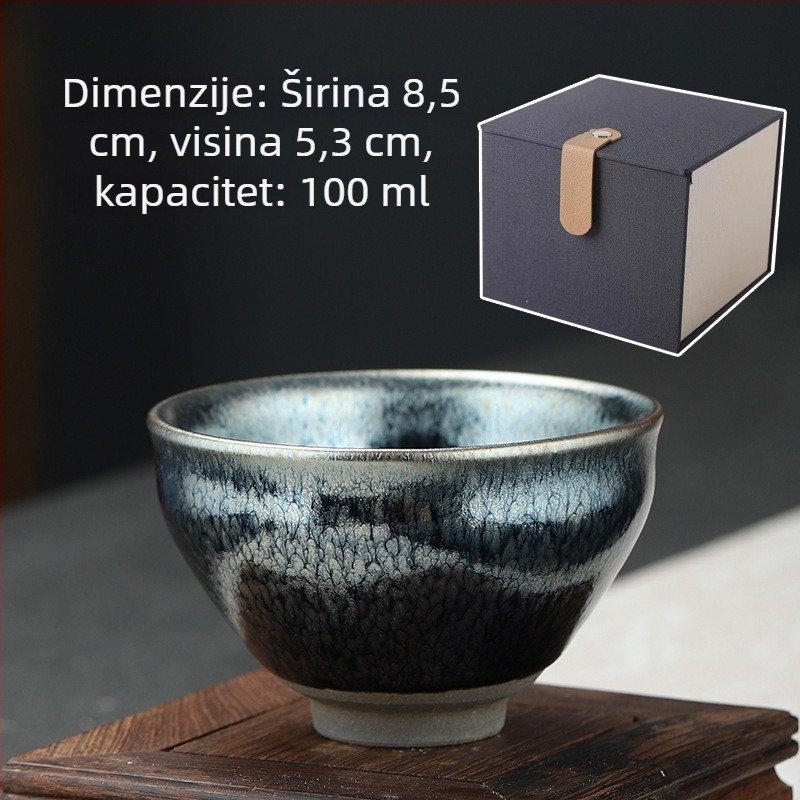 Jianzhan šalica za čaj sa dizajnom Sto cvjetova, porcelanska, velika veličina