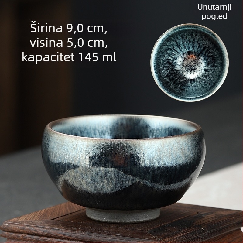 Jianzhan šalica za čaj sa dizajnom Sto cvjetova, porcelanska, velika veličina