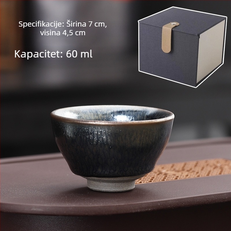 Jianzhan šalica za čaj sa dizajnom Sto cvjetova, porcelanska, velika veličina