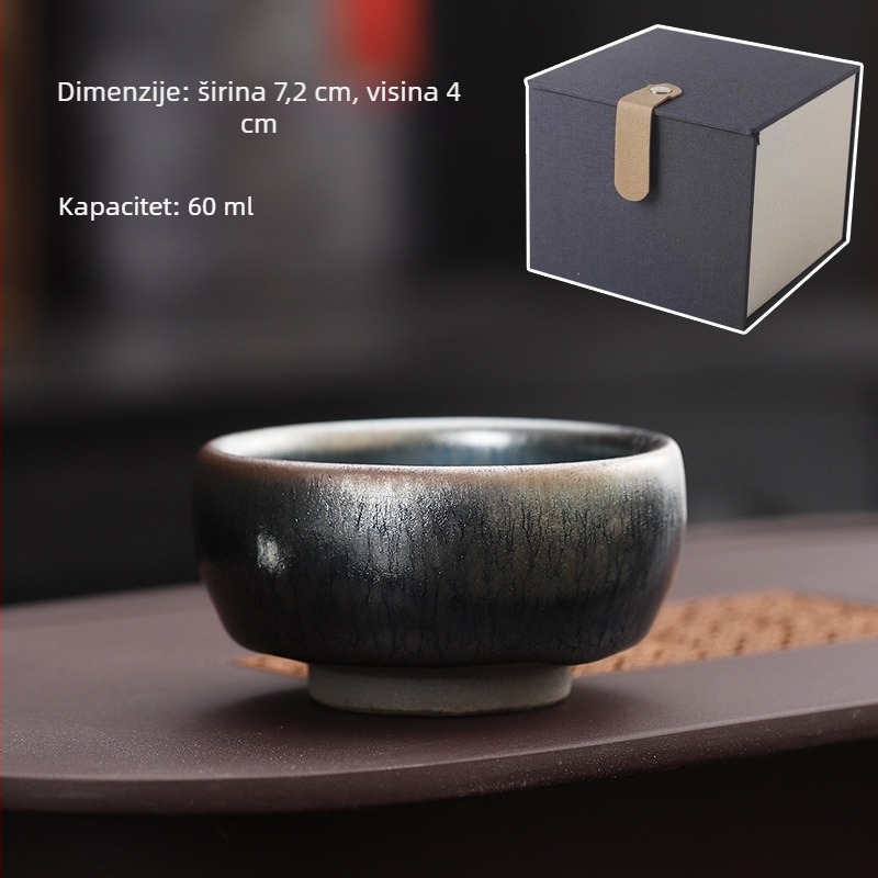 Jianzhan šalica za čaj sa dizajnom Sto cvjetova, porcelanska, velika veličina
