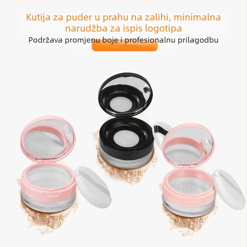 Kutija za puder 5g/10g/20g s kapicom za zatvaranje i elastičnom mrežicom, prazna kutija s puffom, praktična