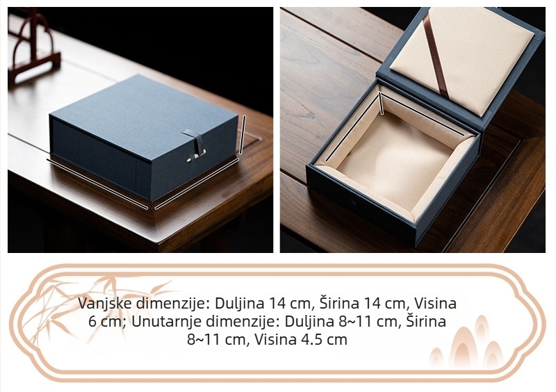 Plava tekstilna kutija za ploču Jianware porculan — pakiranje s okvirom za fotografije, kamen za tinta i poklopac s brokatnom ukrasom