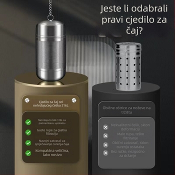 Sito za čaj od nehrđajućeg čelika 316, prehrambene kvalitete, ultrafini filtrator i odjeljivač čaja i vode