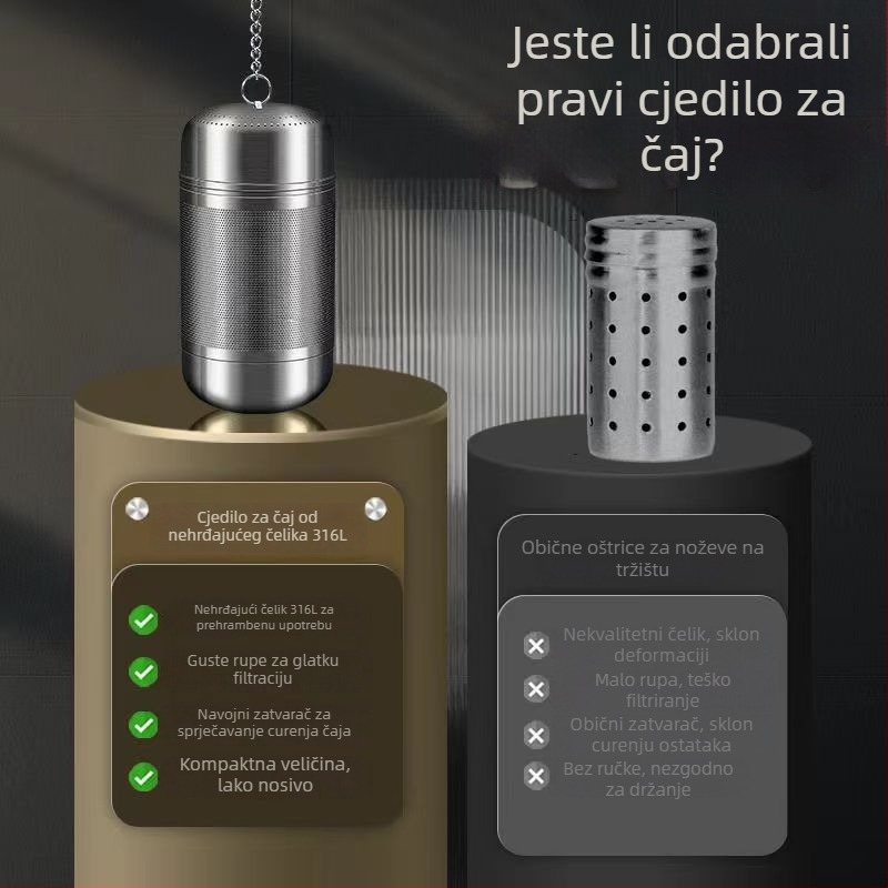 Sito za čaj od nehrđajućeg čelika 316, prehrambene kvalitete, ultrafini filtrator i odjeljivač čaja i vode