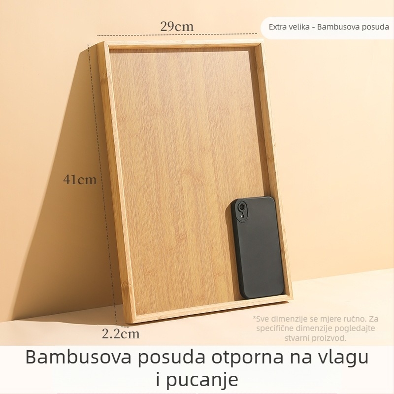 Bambusni drveni pladanj, japanskog stila, pravokutni pladanj za čaj i vodu, pladanj za ražnjiće i roštilj, za hotele i restorane