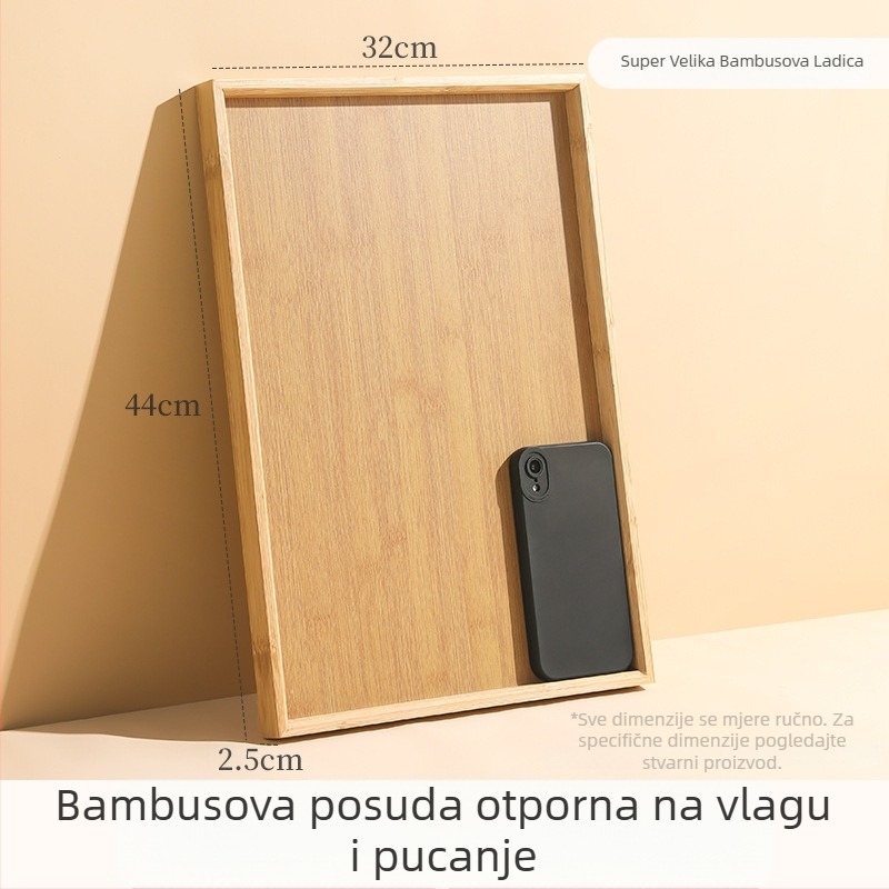 Bambusni drveni pladanj, japanskog stila, pravokutni pladanj za čaj i vodu, pladanj za ražnjiće i roštilj, za hotele i restorane