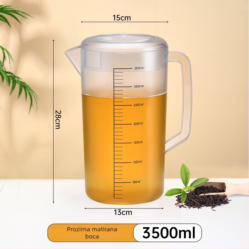 Polikarbonatni vrč za hladnu vodu, velikog kapaciteta, s mjernom skalom, vrč za mliječni čaj i sok, debeli otporan dizajn, pogodan za pripremu čajeva i Cold Brew