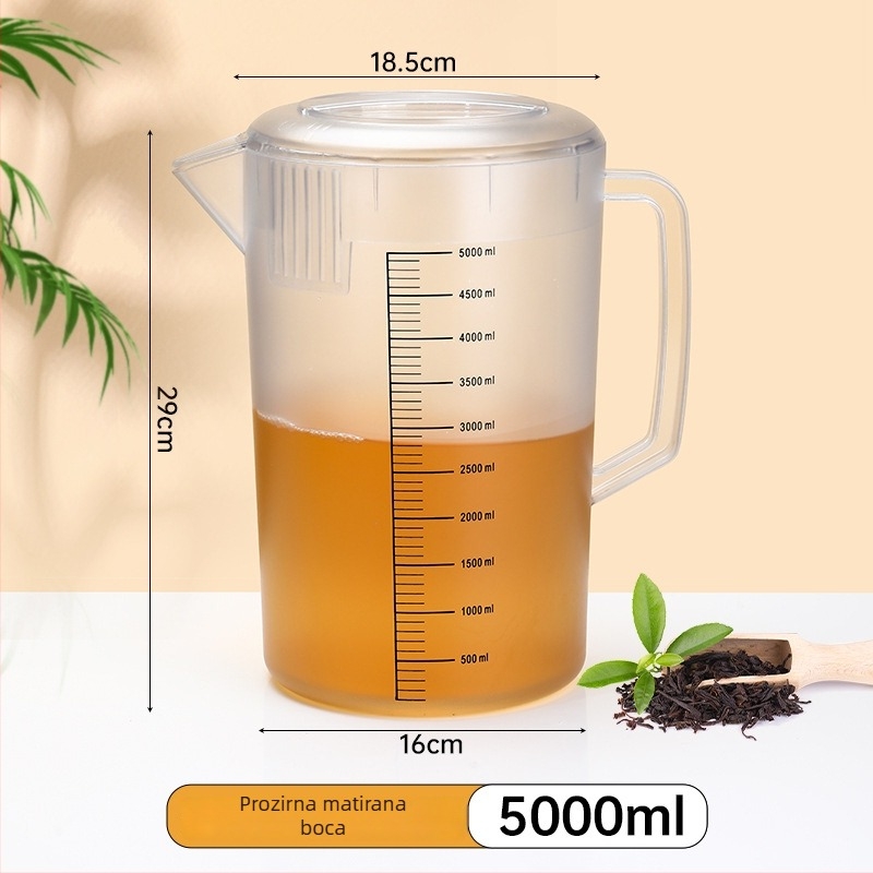 Polikarbonatni vrč za hladnu vodu, velikog kapaciteta, s mjernom skalom, vrč za mliječni čaj i sok, debeli otporan dizajn, pogodan za pripremu čajeva i Cold Brew