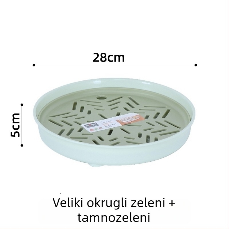 Dvostruki plastični odvodni tanjur za voće i čaj, velika pladnja za kuhinju i dnevni boravak