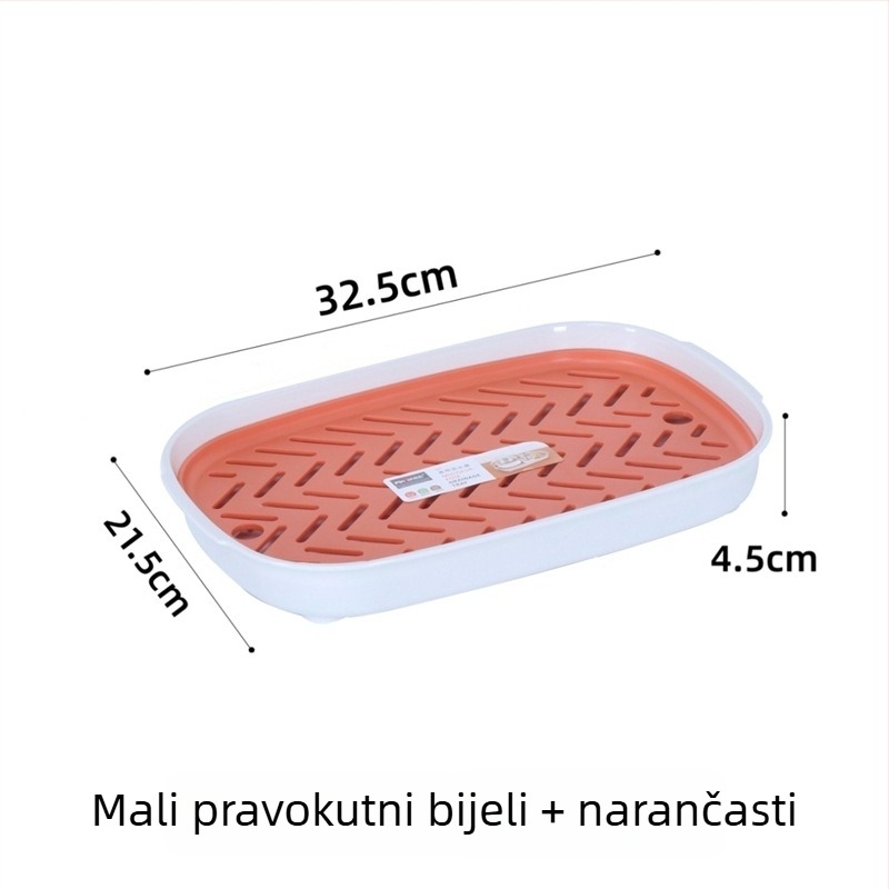 Dvostruki plastični odvodni tanjur za voće i čaj, velika pladnja za kuhinju i dnevni boravak