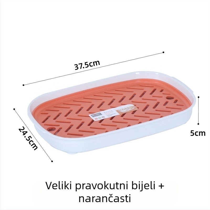 Dvostruki plastični odvodni tanjur za voće i čaj, velika pladnja za kuhinju i dnevni boravak