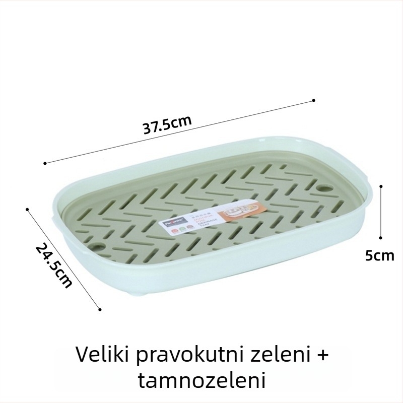 Dvostruki plastični odvodni tanjur za voće i čaj, velika pladnja za kuhinju i dnevni boravak