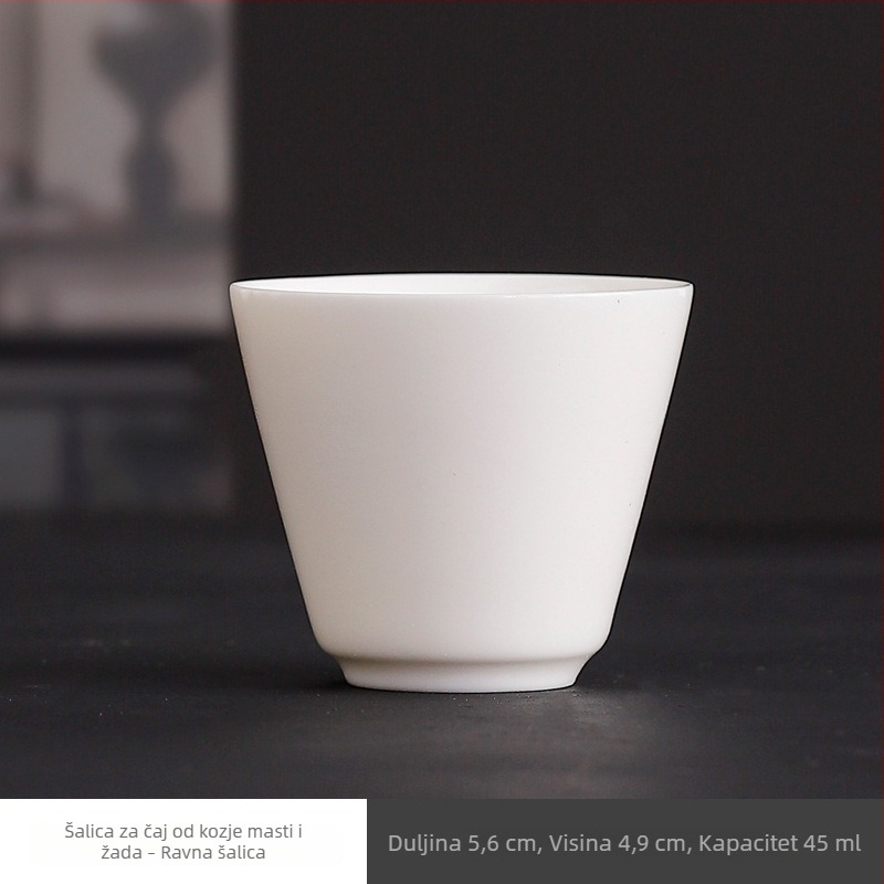 Mala čajna šalica od bijele porcelane u kineskom stilu Gongfu, za kućnu upotrebu - jedna šalica