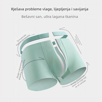 Muške gaćice od ultra-tanke ledeno-svilene tkanine s prozračnom mrežom i antibakterijskim predjelom