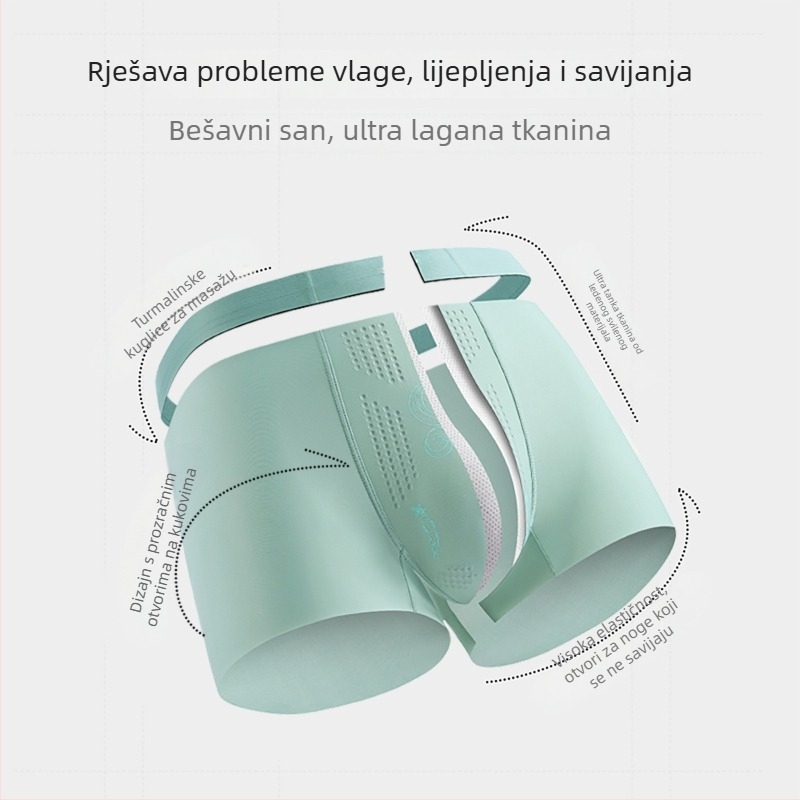 Muške gaćice od ultra-tanke ledeno-svilene tkanine s prozračnom mrežom i antibakterijskim predjelom