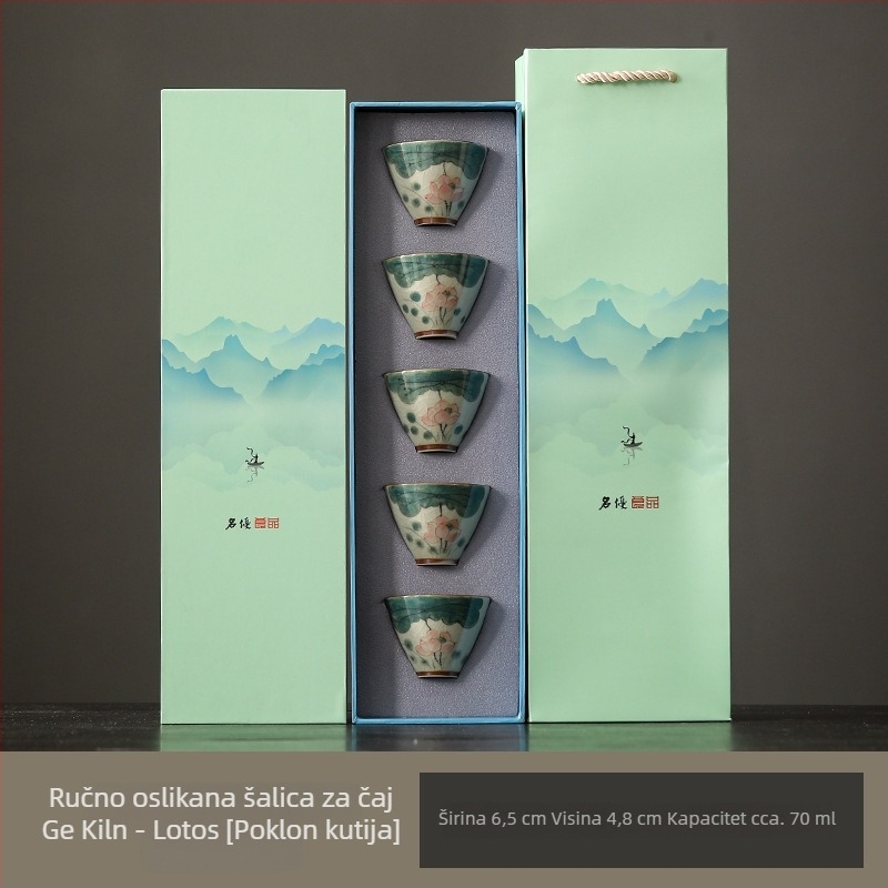 Ručno oslikana GeYao šalica za čaj i Kung Fu set za čaj s čašom za degustaciju, keramički poklon