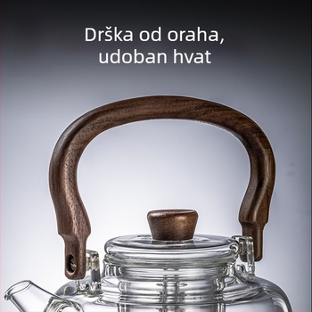 Rong shan tang čajnik od visokog borosilikatnog stakla za čaj od cvijeća, kuhanje i infuziju, otporan na visoke temperature, pogodan za električni keramički štednjak