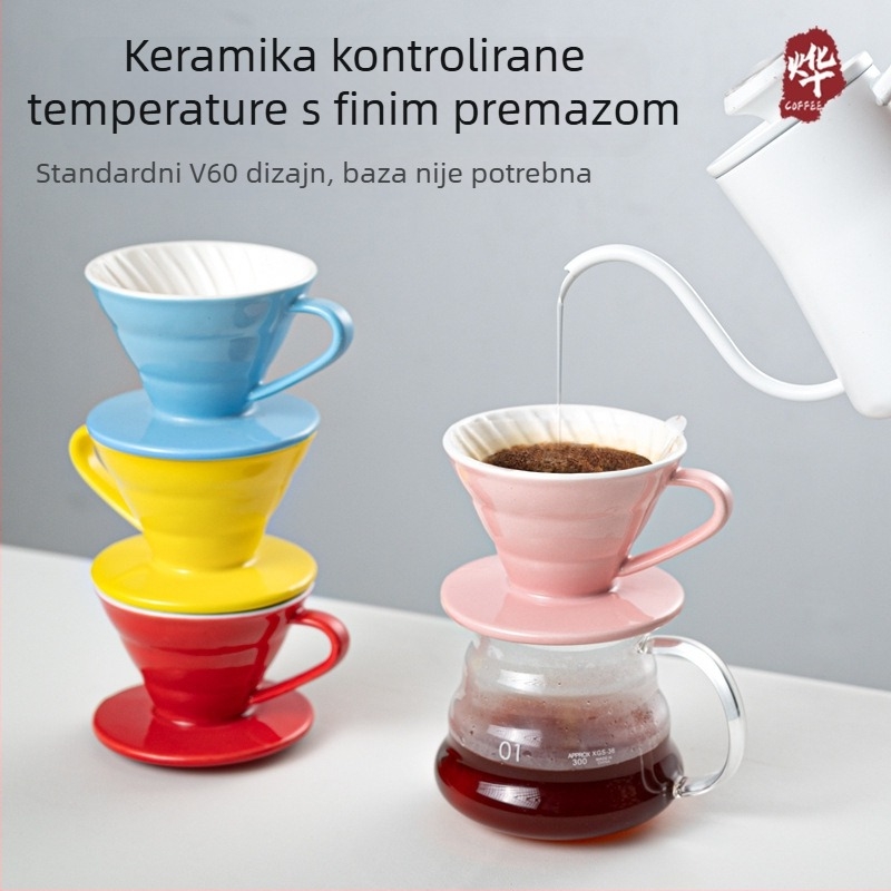 Šarena keramički V60 dripper za kavu, set za kućnu upotrebu