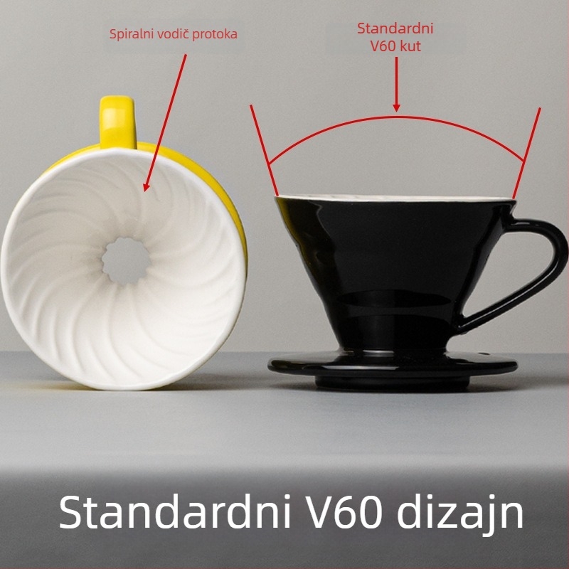 Šarena keramički V60 dripper za kavu, set za kućnu upotrebu