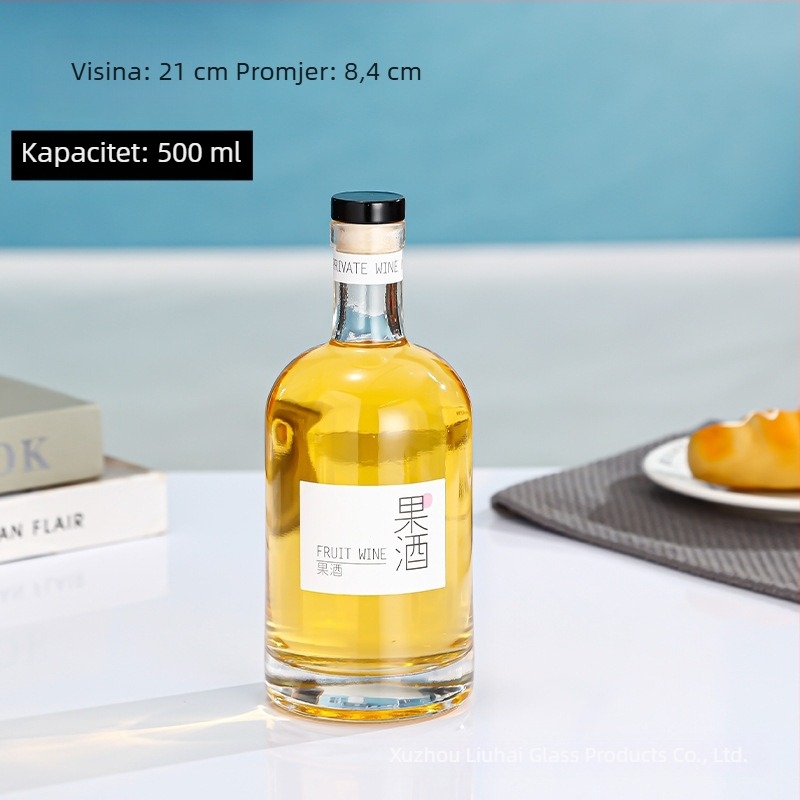 Staklena boca za kućnu proizvodnju vina i alkoholna pića – prazna boca za voćno vino, rižino vino i votku