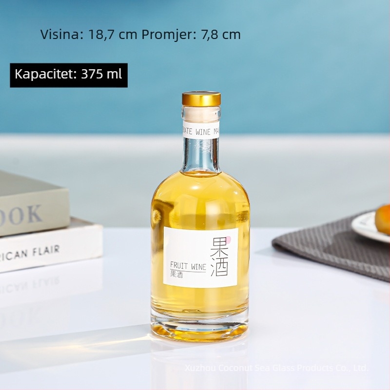 Staklena boca za kućnu proizvodnju vina i alkoholna pića – prazna boca za voćno vino, rižino vino i votku