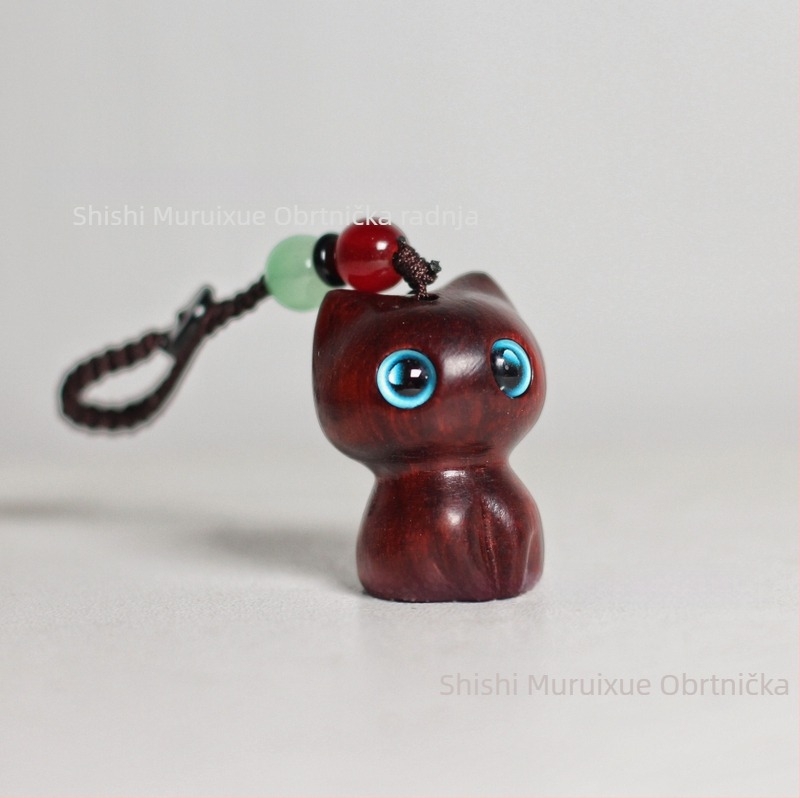Drvena mačka – privjesak za ključeve i USB flash disk, drvena figurica