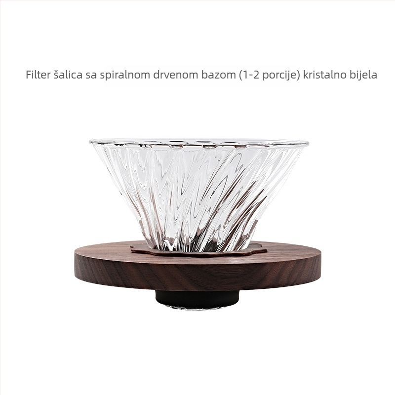 Pour-over posuda od borosilikatnog stakla sa filtriranom šalicom i dijeljenim posuđem, za kućnu upotrebu, mogućnost prilagodbe logotipa