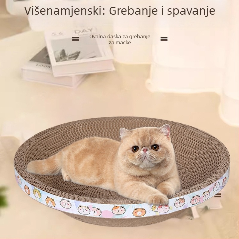 Happy Parrot Veliko mačje grebalice i gnijezdo — jednoplošni valoviti karton, otporan na habanje, bez ispadanja vlakana, višestruka namjena