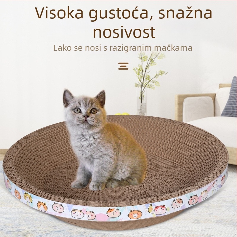 Happy Parrot Veliko mačje grebalice i gnijezdo — jednoplošni valoviti karton, otporan na habanje, bez ispadanja vlakana, višestruka namjena
