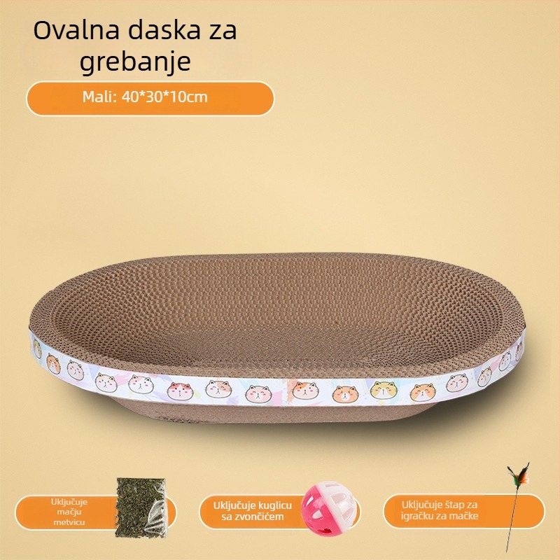 Happy Parrot Veliko mačje grebalice i gnijezdo — jednoplošni valoviti karton, otporan na habanje, bez ispadanja vlakana, višestruka namjena