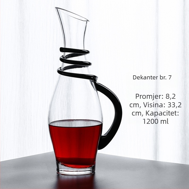 Dekanter za crveno vino, europskog stila od bezolovnog stakla, 1000 ml, vrhunske kvalitete