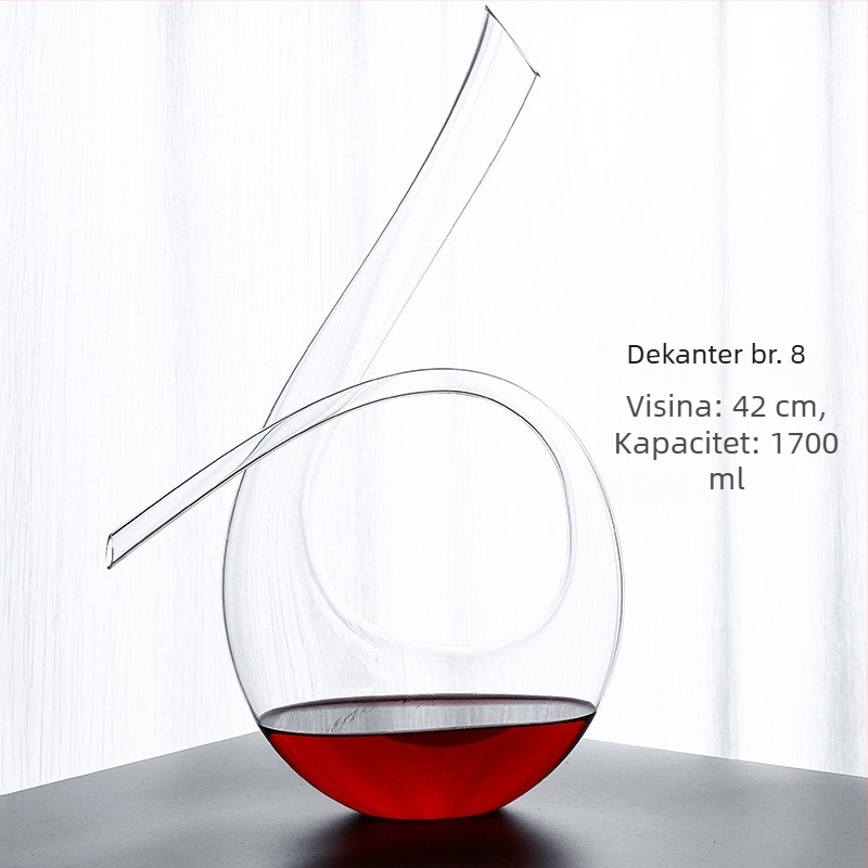 Dekanter za crveno vino, europskog stila od bezolovnog stakla, 1000 ml, vrhunske kvalitete