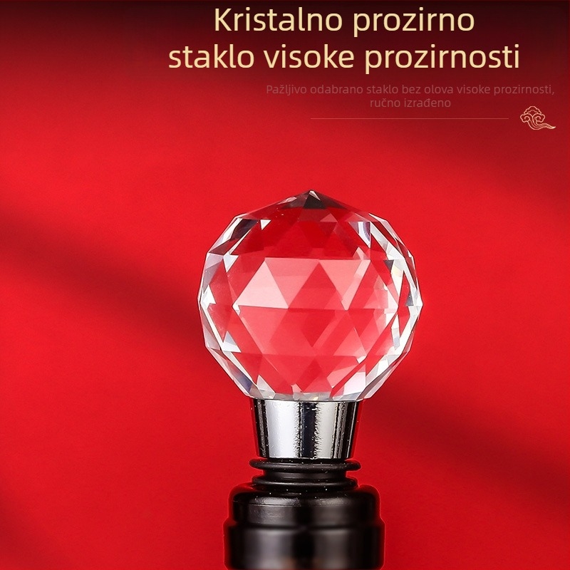 Kristalni čep za crveno vino s dizajnom ruže – zaštita od prašine i propuštanja