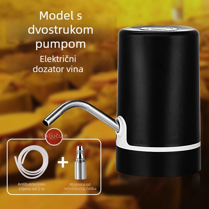 Električna pumpa za vino za kućnu upotrebu, samonasavljujući dozator za staklenu posudu s vinom, potpuno automatski mali dozator alkoholnih pića