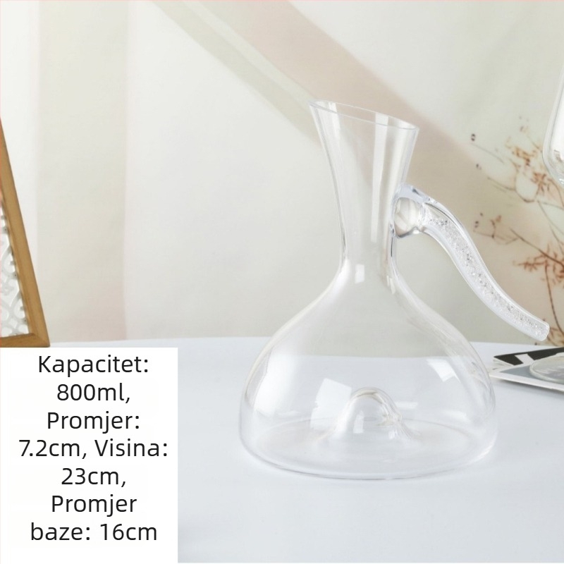 Dekanter za vino od kristalnog stakla s mjernom skalom, za bijelo i crveno vino, kućna upotreba