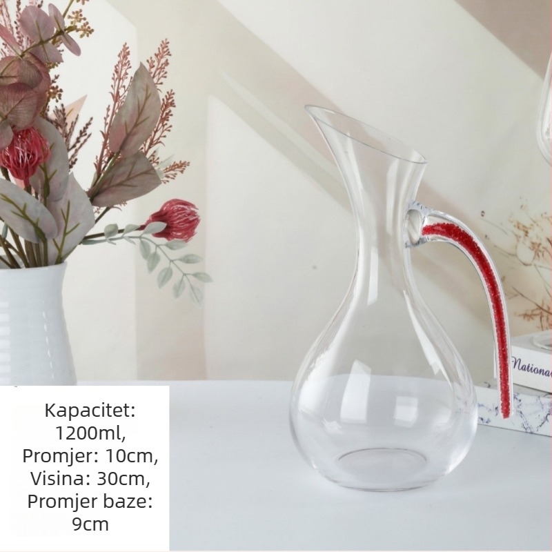 Dekanter za vino od kristalnog stakla s mjernom skalom, za bijelo i crveno vino, kućna upotreba