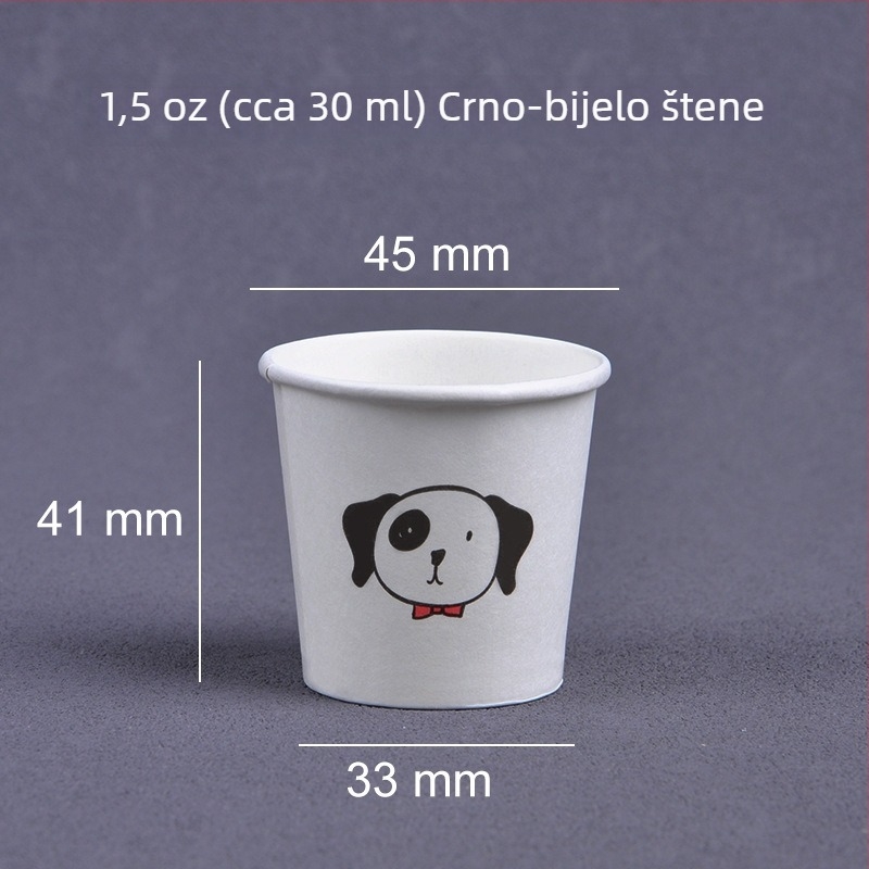 Jednokratne čašice za degustaciju, mini papirnate čaše s logom, 30 ml