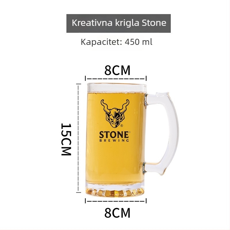 IPA čaša za piće u tulipan obliku, kratka i visoka noga, tisk logotipa